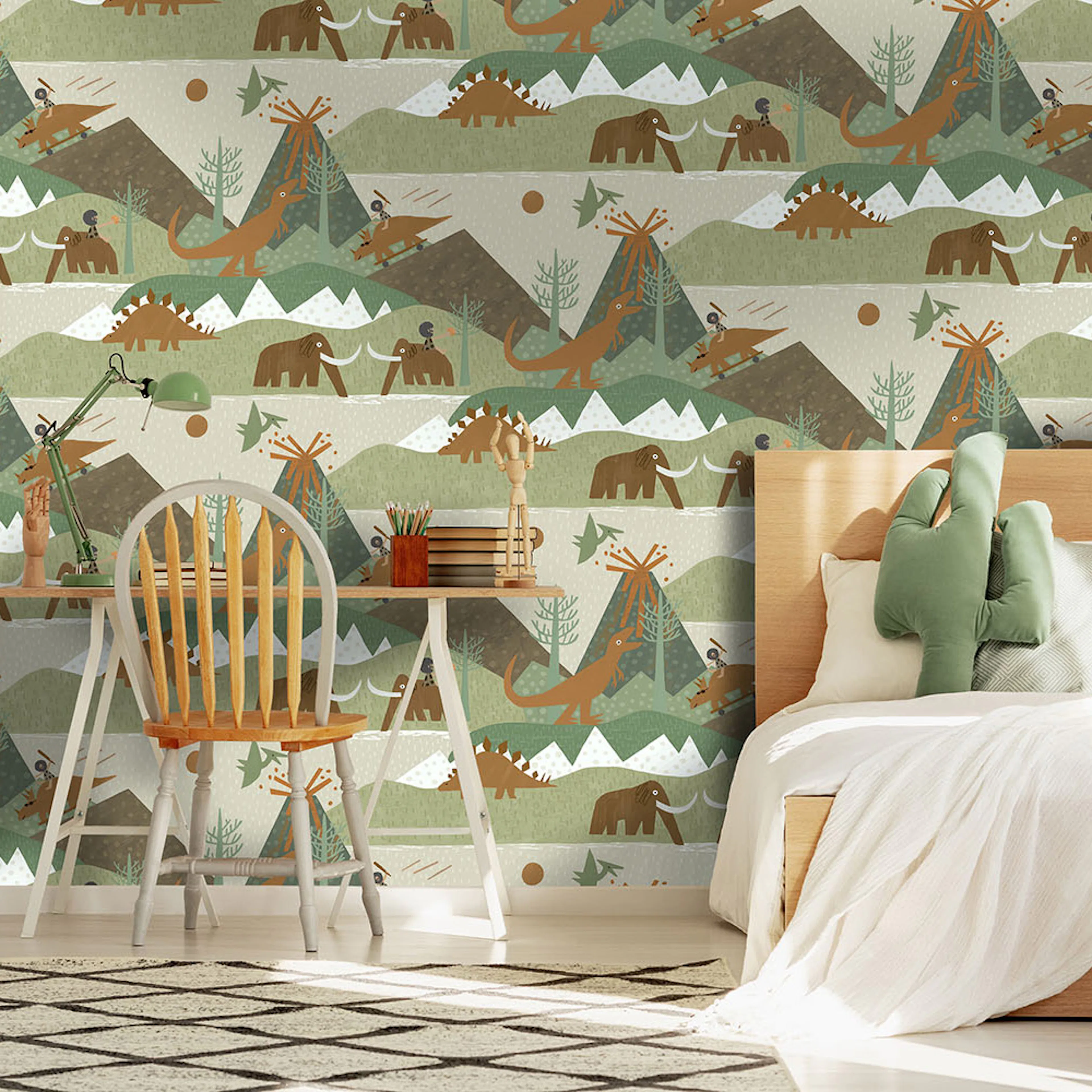 Tapet Holden Dream Catcher Prehistoric Green Orange 13260