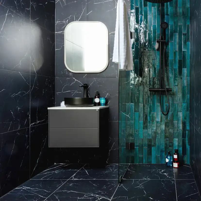 Klinker Fioranese Marmorea Port Laurent Effect Svart 60x60 cm R Matt