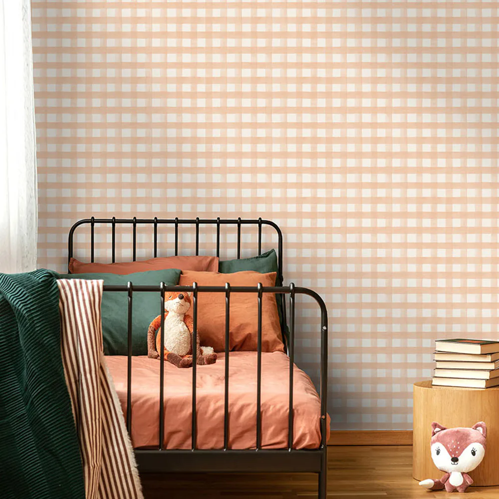 Tapet Holden Dream Catcher Watercolour Gingham Soft Coral 13292