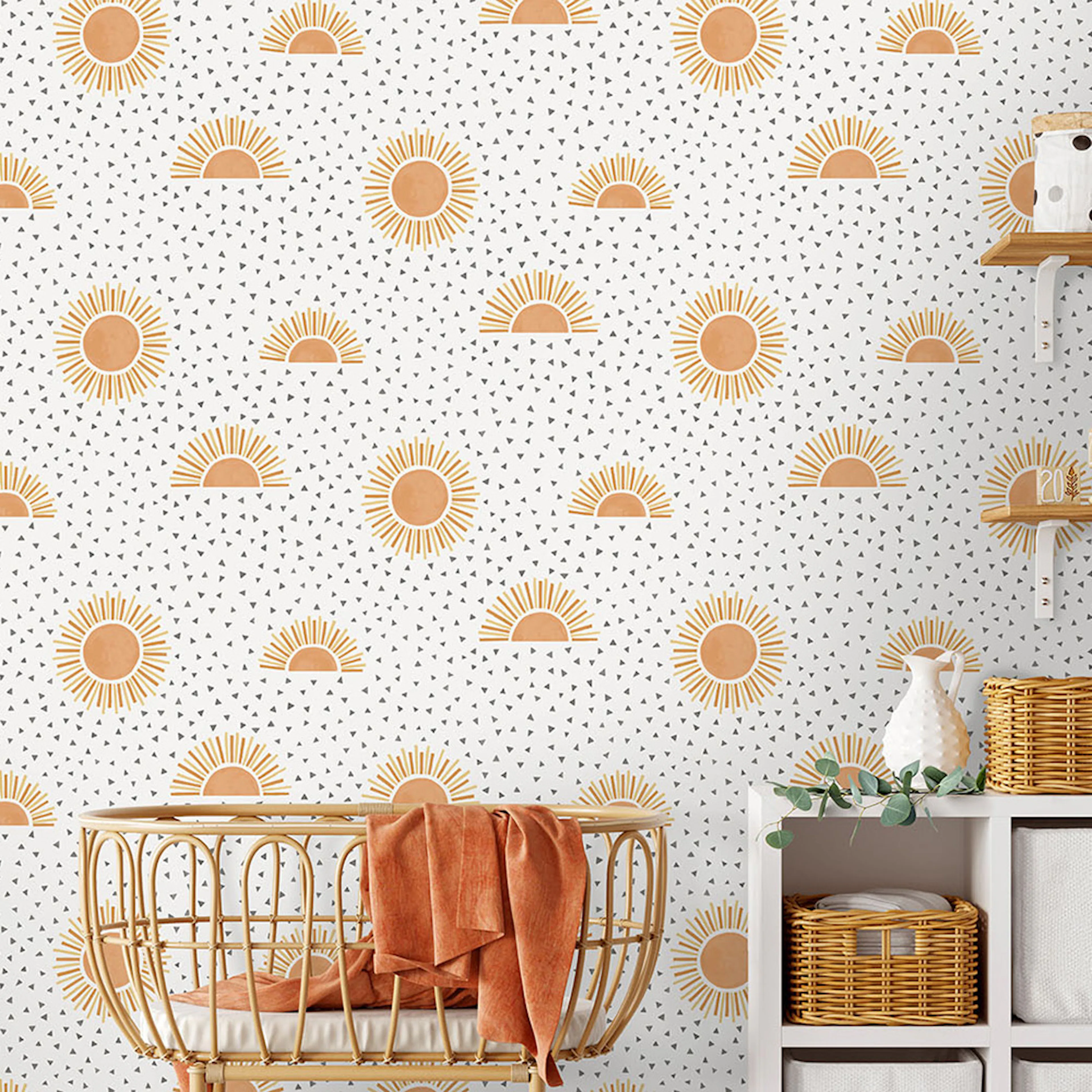 Tapet Holden Dream Catcher Sunbeam White Orange 13320