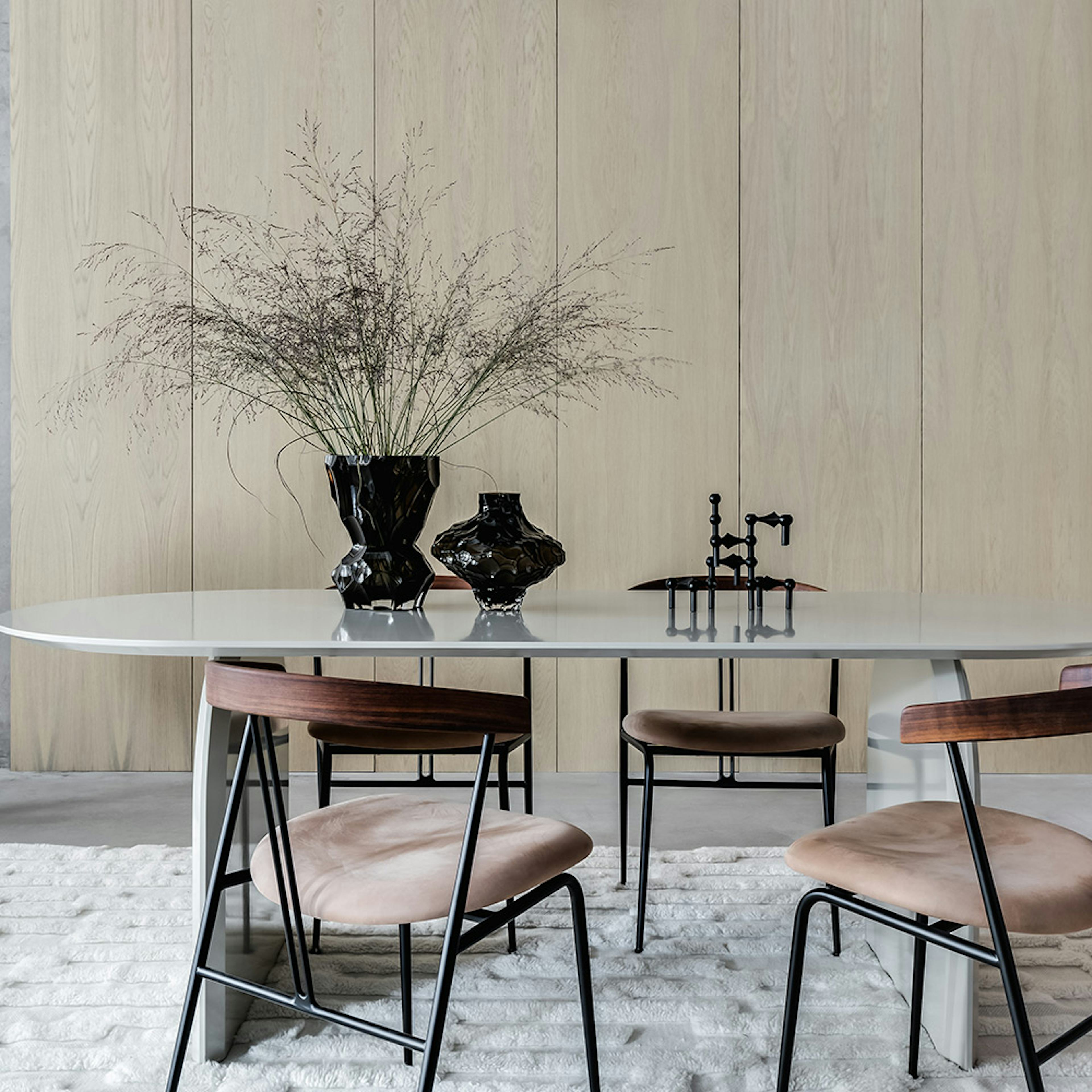 Designpanel Wood on wall Ek Vitlackad