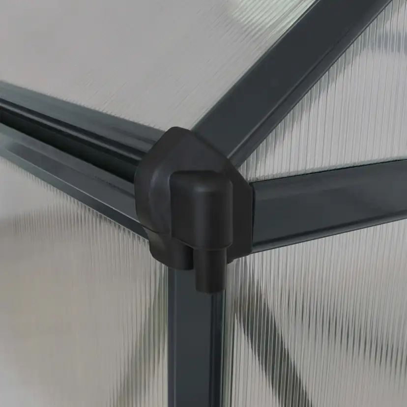 Växthus gop Mythos, Svart Aluminiumstomme med UV-Skyddade Polykarbonatskivor, 5,7 m²