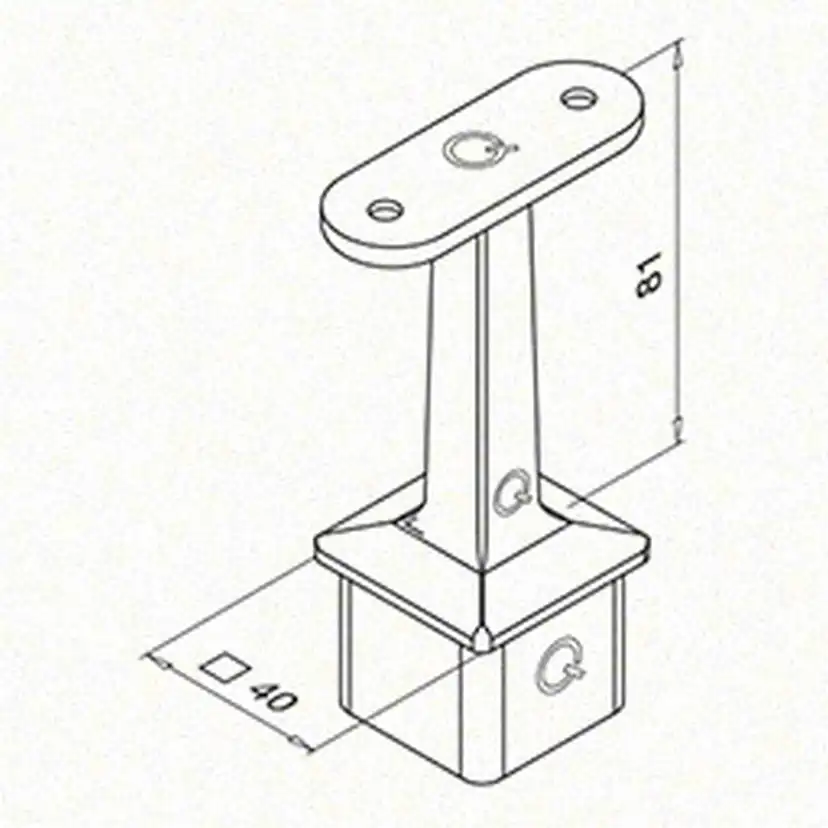 Toppfäste Herrljunga Ledstångsfabrik 4710 Inomhusbruk Plan