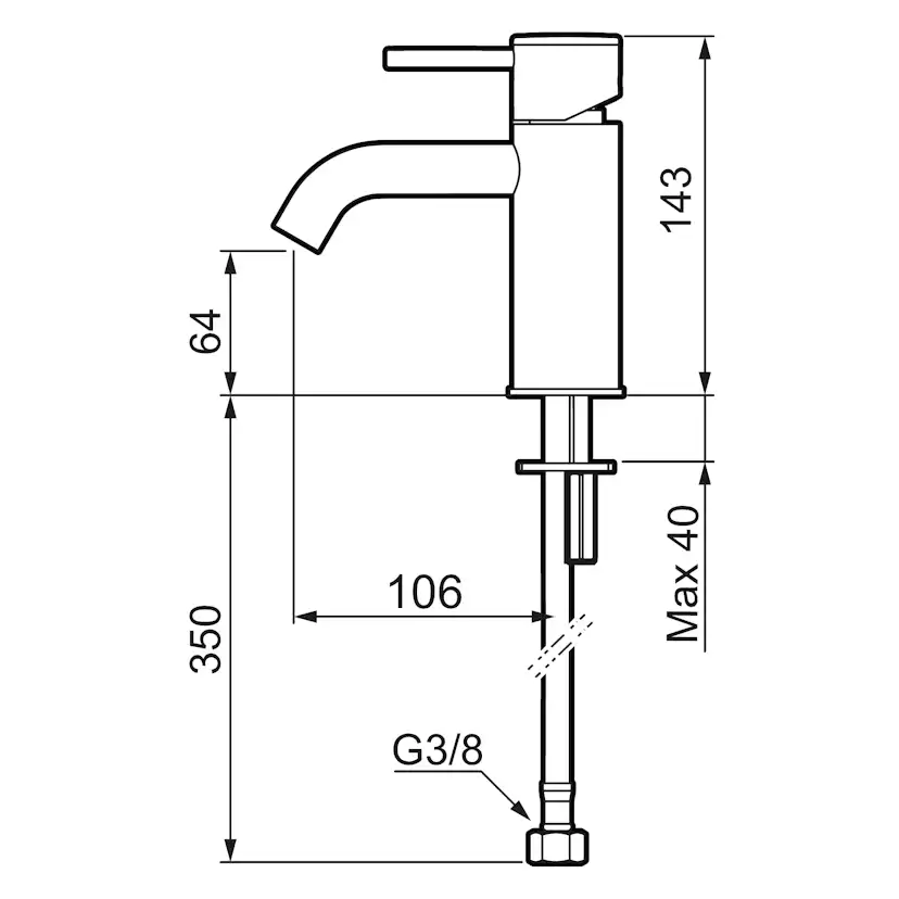 Tvättställsblandare Mora INXX II Soft Small