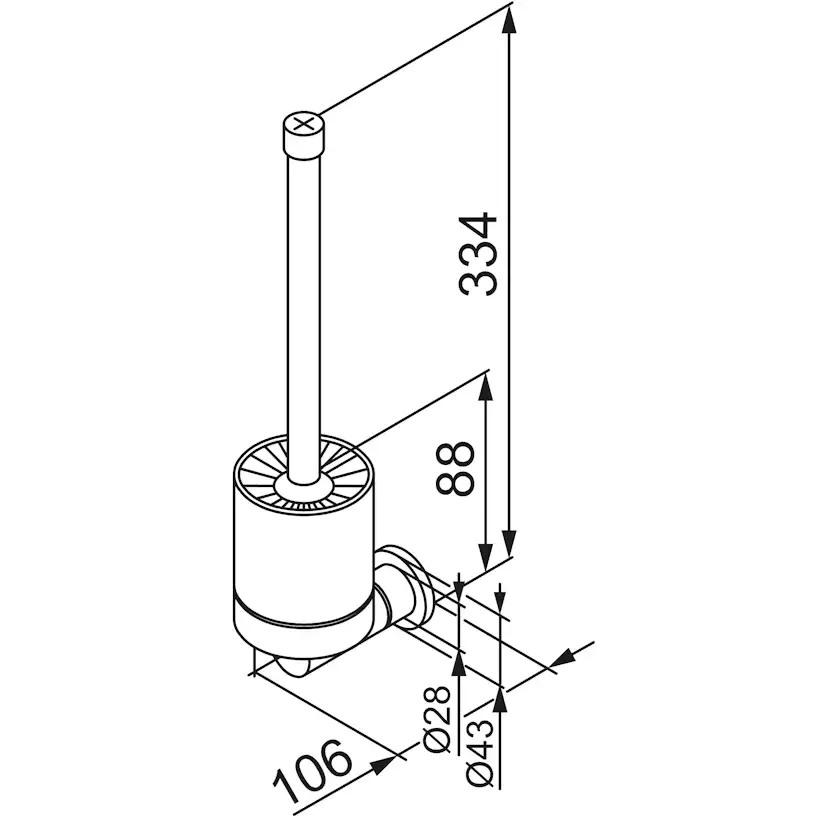 Toalettborste Mora INXX II med Vägghållare