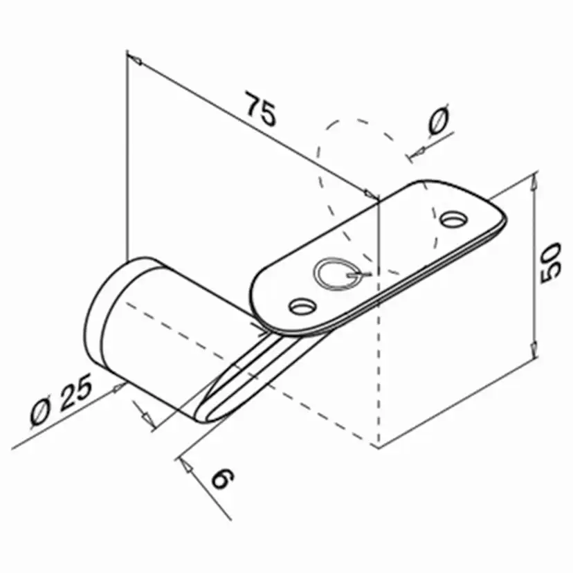 Väggfäste Herrljunga Ledstångsfabrik 0123 Utomhus Skålad