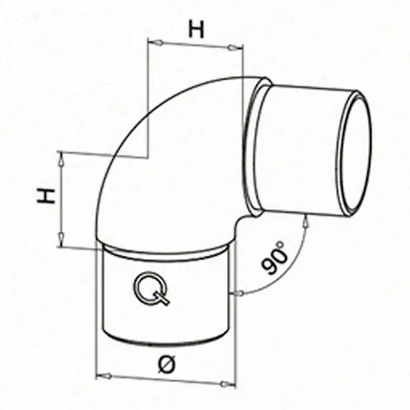 Hörnböj Herrljunga Ledstångsfabrik Rostfri mod 0305 Utomhus