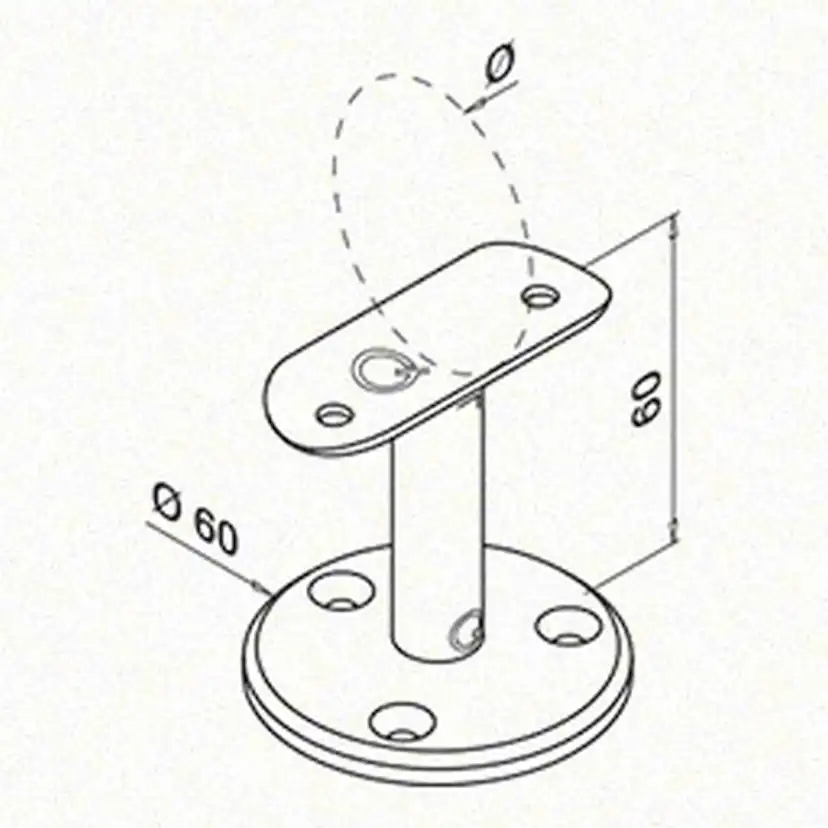 Barriärbeslag Herrljunga Ledstångsfabrik 0708-MB Skålad Utomhus