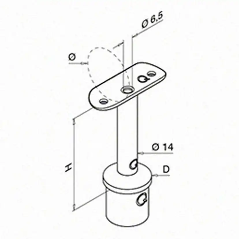 Toppfäste Herrljunga Ledstångsfabrik 0709 Utomhusbruk Skålad