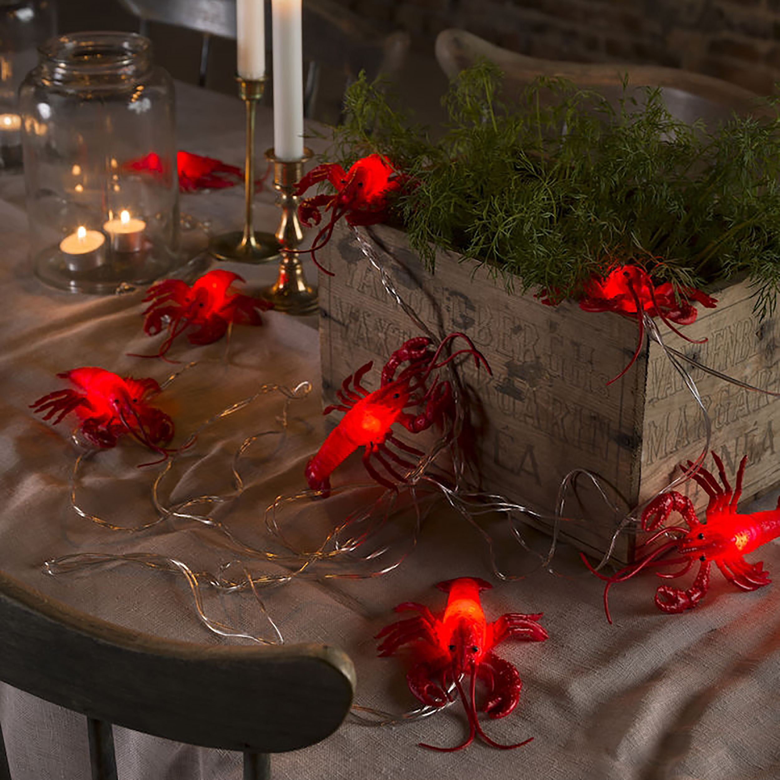 Ljusslinga Gnosjö Konstsmide Kräftor LED med Timer