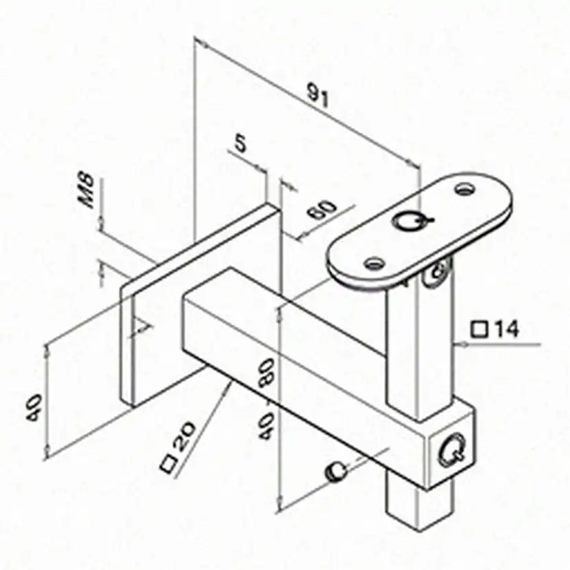 Väggfäste Herrljunga Ledstångsfabrik 4145 Utomhus Plan
