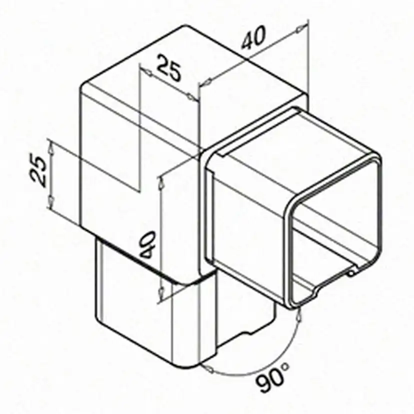 Koppling Herrljunga Ledstångsfabrik 90° Utomhus