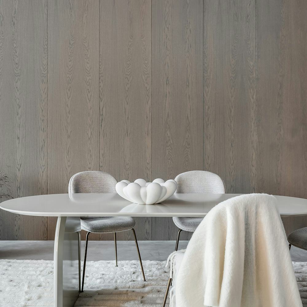 Designpanel Wood on wall Ek Gråbrunlackad