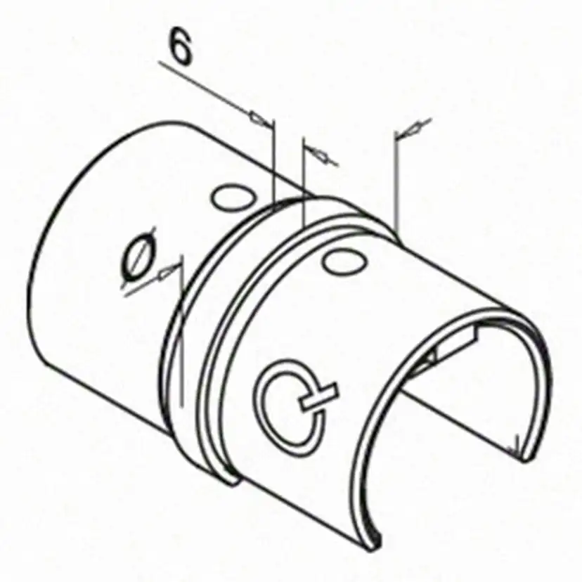 Koppling Rak Herrljunga Ledstångsfabrik Överliggare L6mm Utomhus