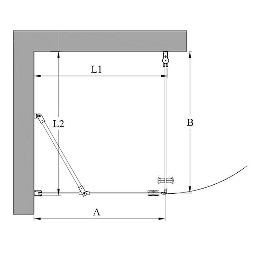 Duschhörn Hietakari Classic 146 Fast Vägg och Vändbar Dörr