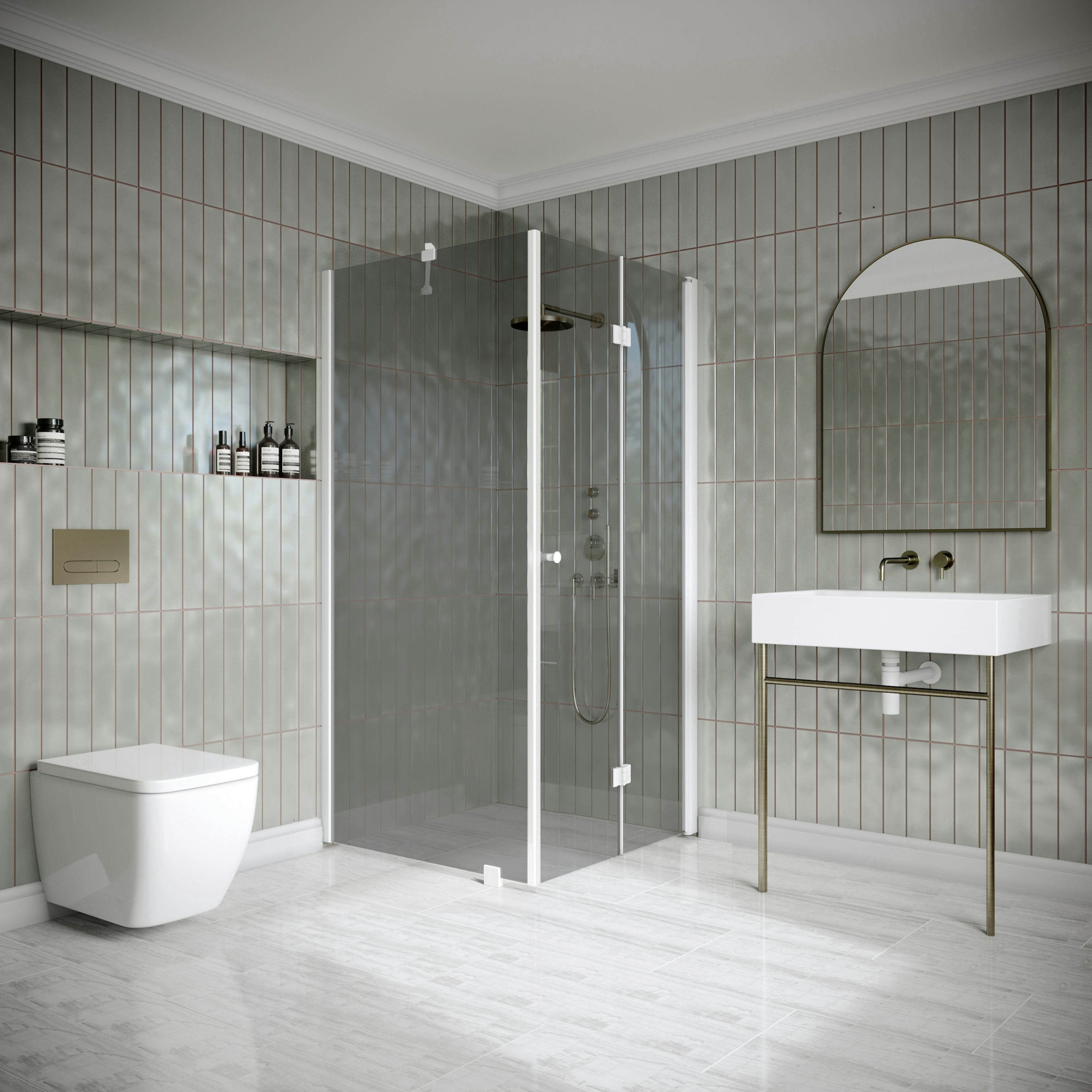 Duschhörn Hietakari Classic 147 Fast Vägg och Vikbar Dörr