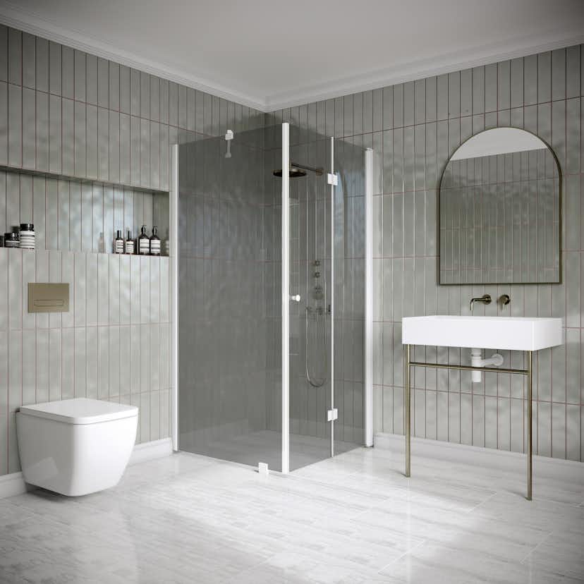 Duschhörn Hietakari Classic 147 Fast Vägg och Vikbar Dörr