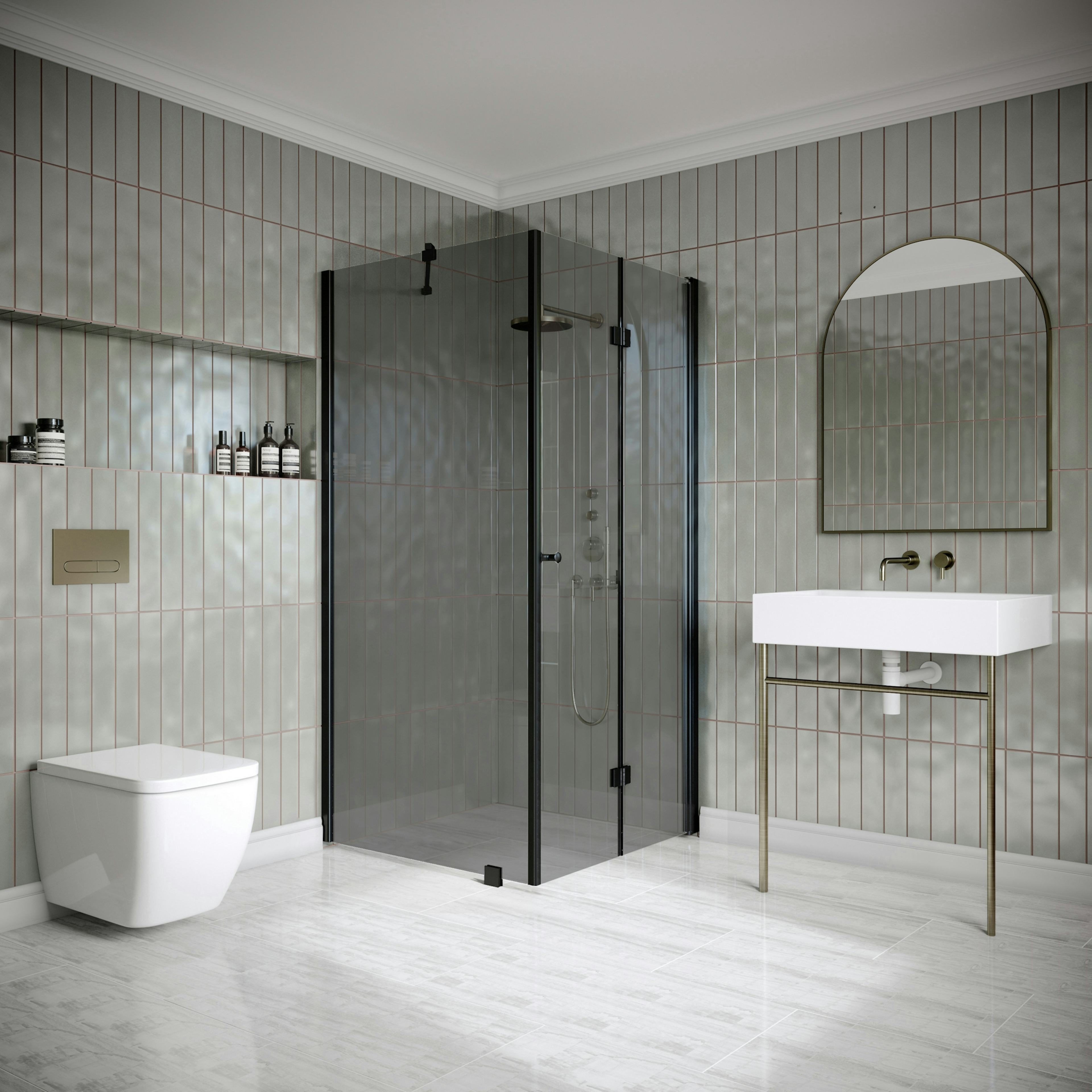 Duschhörn Hietakari Classic 147 Fast Vägg och Vikbar Dörr