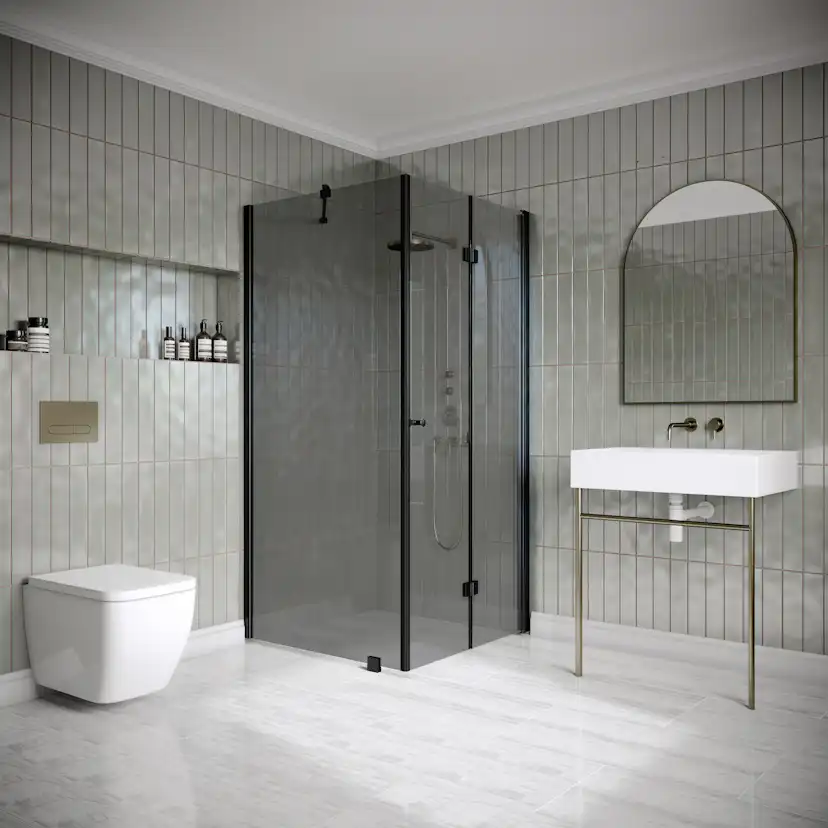 Duschhörn Hietakari Classic 147 Fast Vägg och Vikbar Dörr