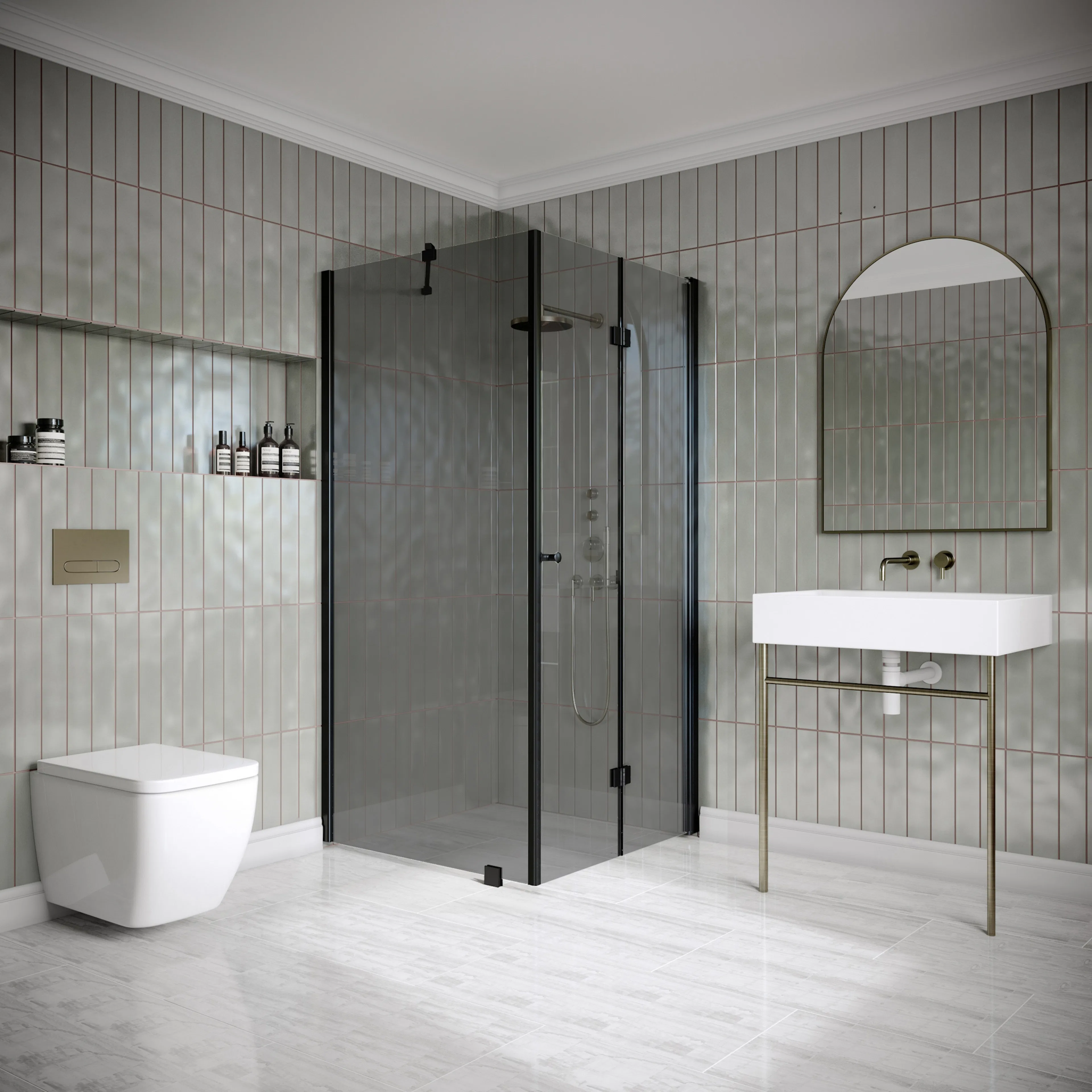 Duschhörn Hietakari Classic 147 Fast Vägg och Vikbar Dörr