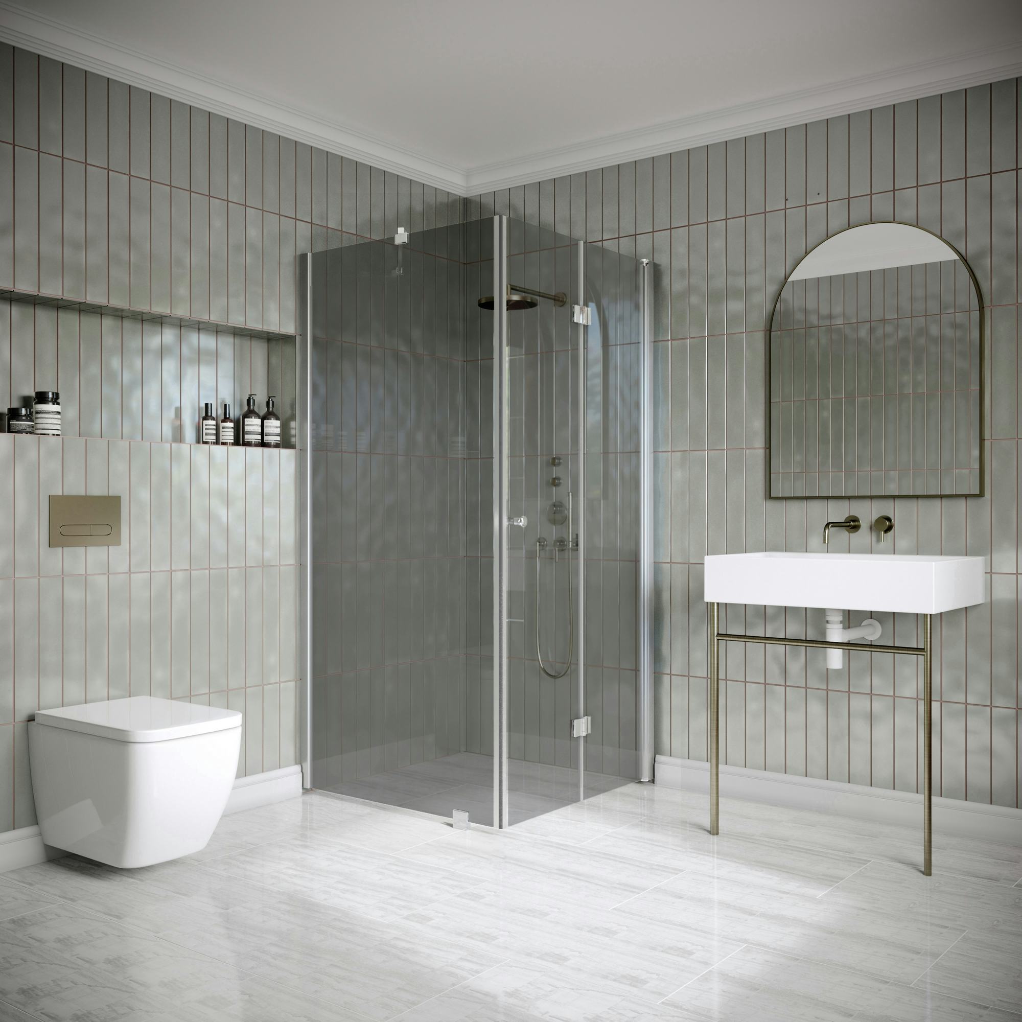 Duschhörn Hietakari Classic 147 Fast Vägg och Vikbar Dörr