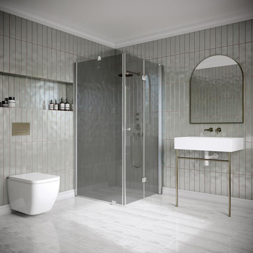 Duschhörn Hietakari Classic 147 Fast Vägg och Vikbar Dörr