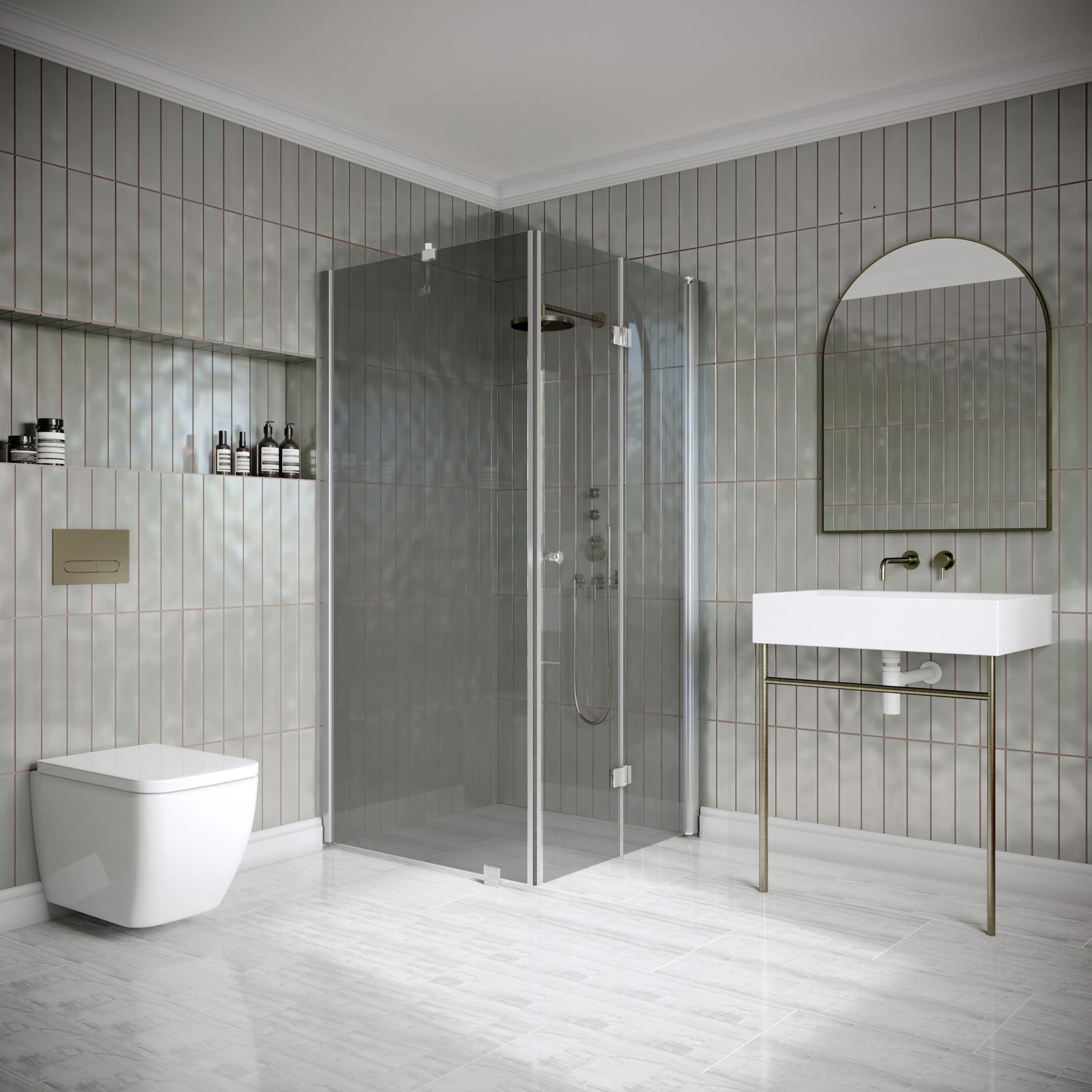 Duschhörn Hietakari Classic 147 Fast Vägg och Vikbar Dörr