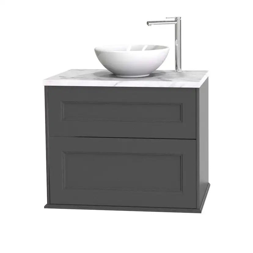 Tvättställsskåp Miller Badrum Kensington 80 med Lådor Vägghängd för Bänkskiva