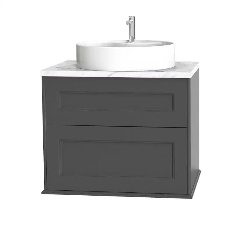 Tvättställsskåp Miller Badrum Kensington 80 med Lådor Vägghängd för Bänkskiva