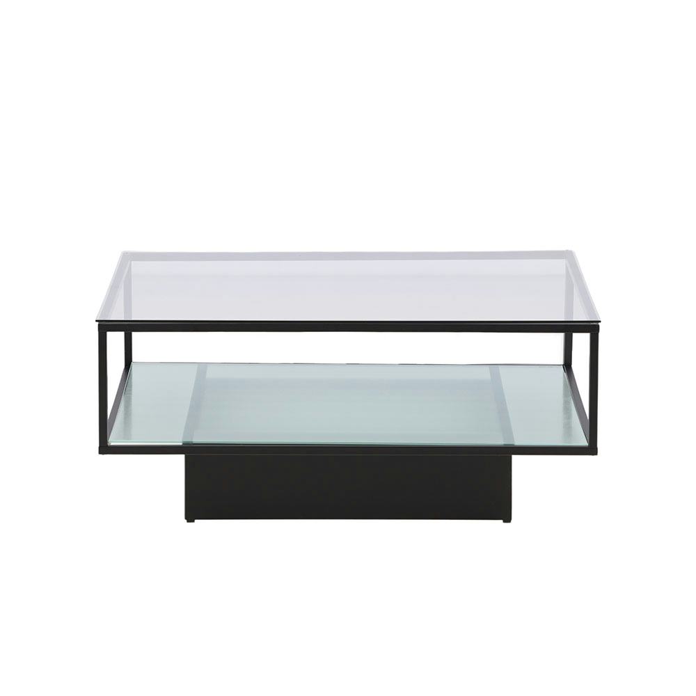 Soffbord furniture/fashion Maglehem Svart Vardagsrumsbord i Glas/Stål 90x90cm