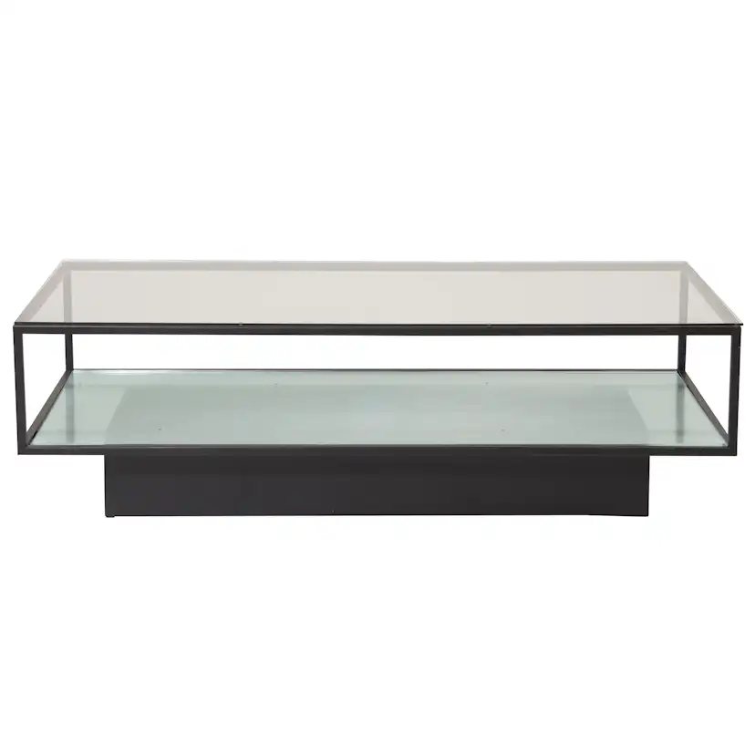Soffbord furniture/fashion Maglehem Svart Vardagsrumsbord i Glas/Stål 130x60cm