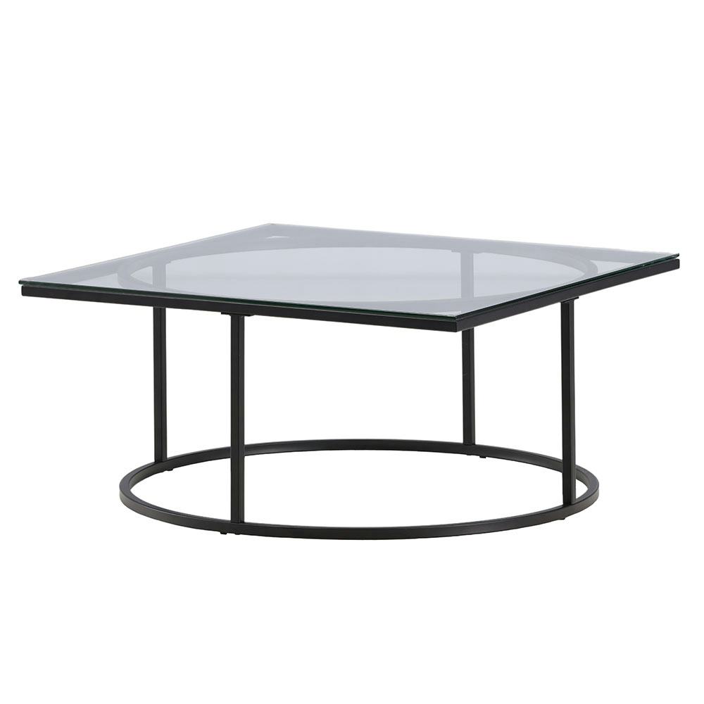Soffbord furniture/fashion Skanör Rektangulärt Vardagsrumsbord i Glas/Stål 90x90cm
