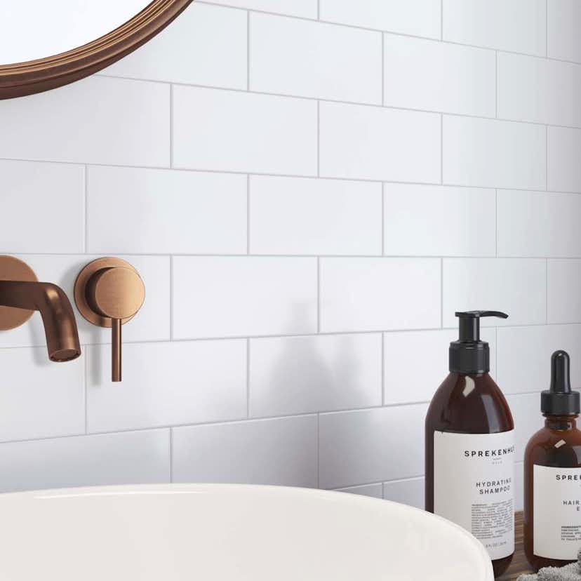 Kakel Tenfors Rustik Vit Slät Matt 10x20 cm