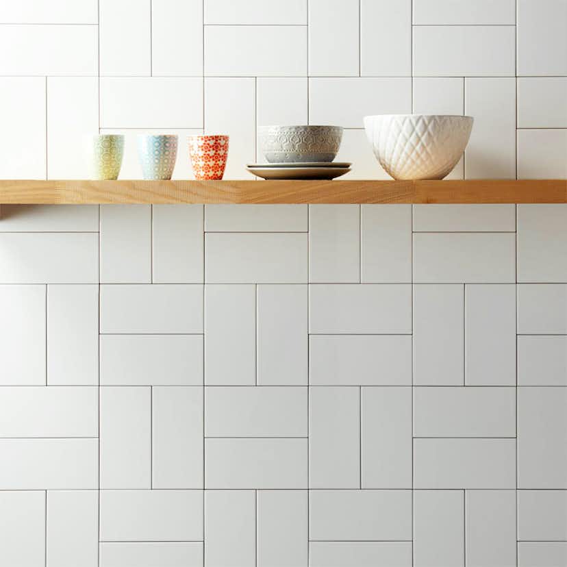 Kakel Tenfors Rustik Vit Slät Matt 10x20 cm