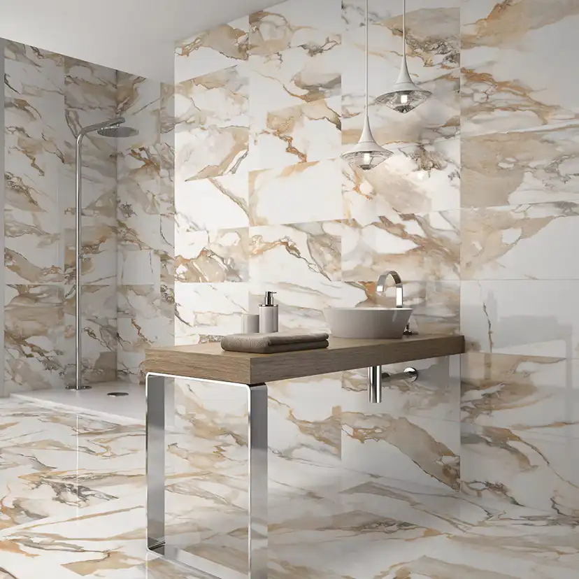 Klinker Tenfors Crash Beige Marmor 60x60 cm