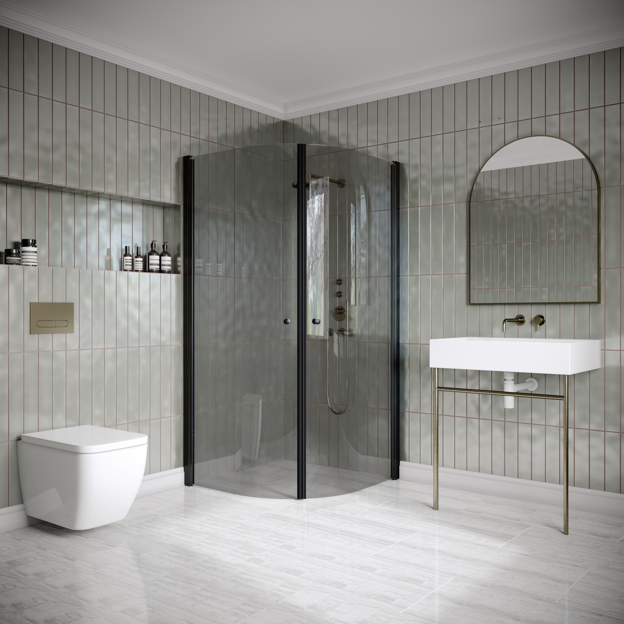 Duschhörn Hietakari Classic 155 Rund med Vändbara Dörrar