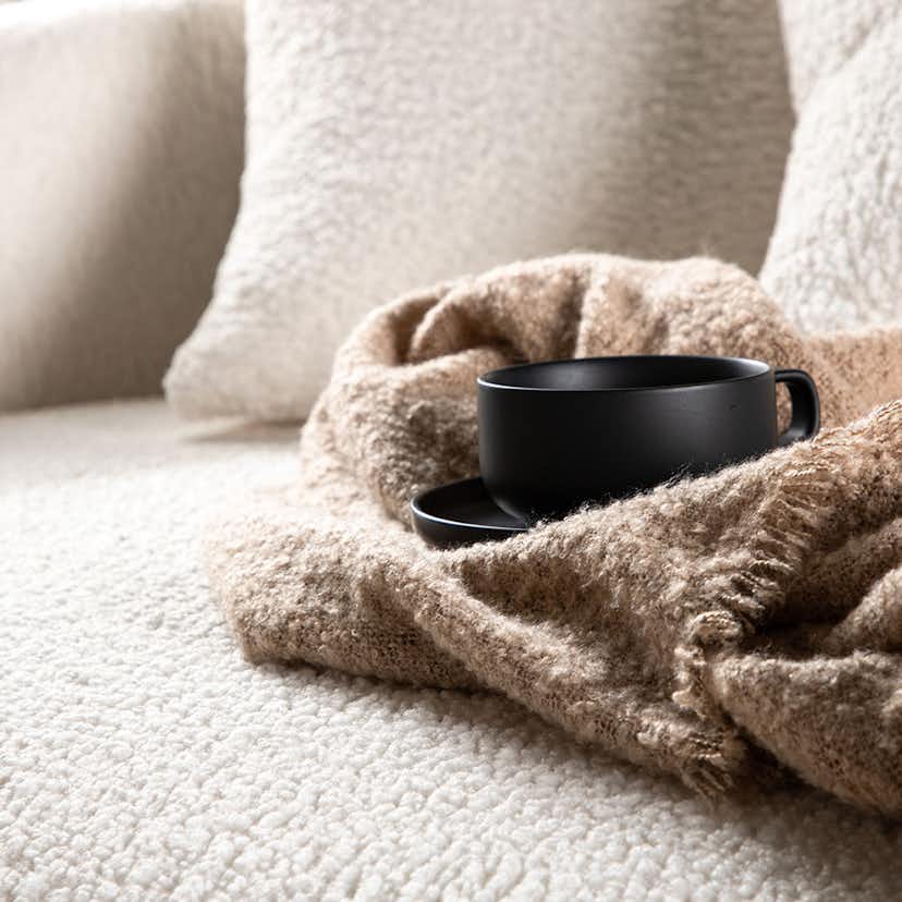 2-sitssoffa Venture Home Kelso Vit Helklädd Teddytyg