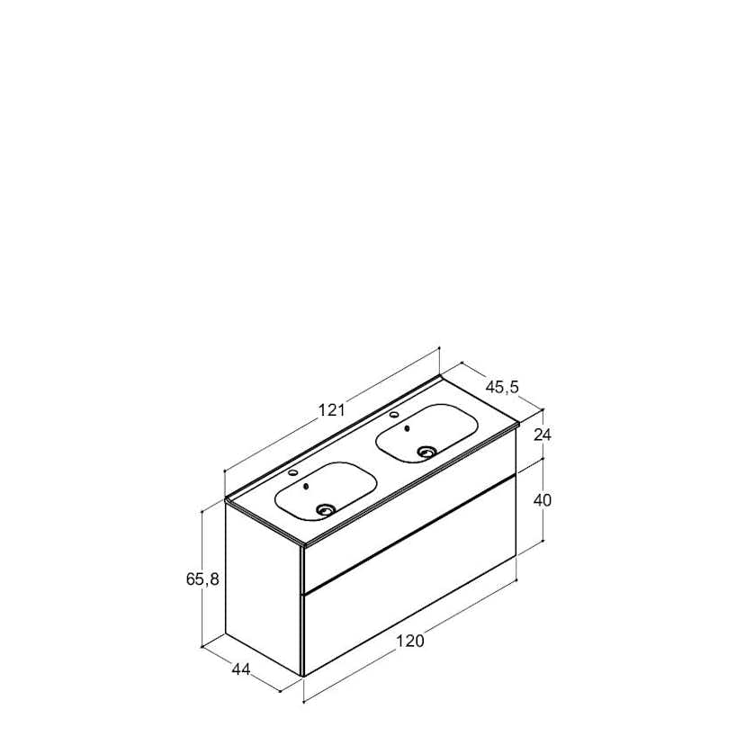 Tvättställsskåp Dansani Luna Kantate Dubbel
