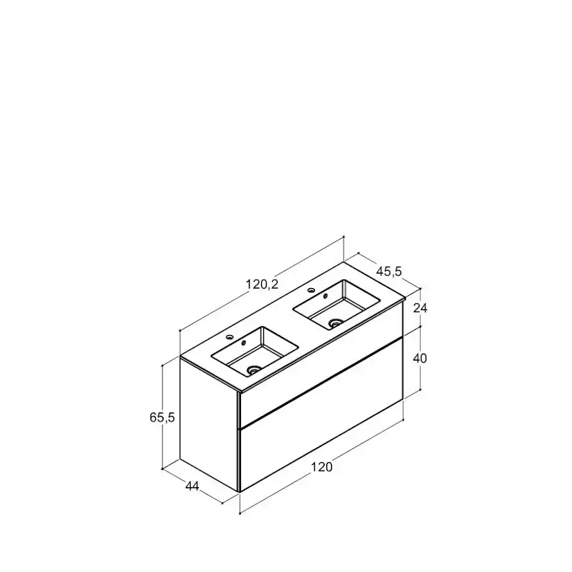 Tvättställsskåp Dansani Luna Minore Dubbel