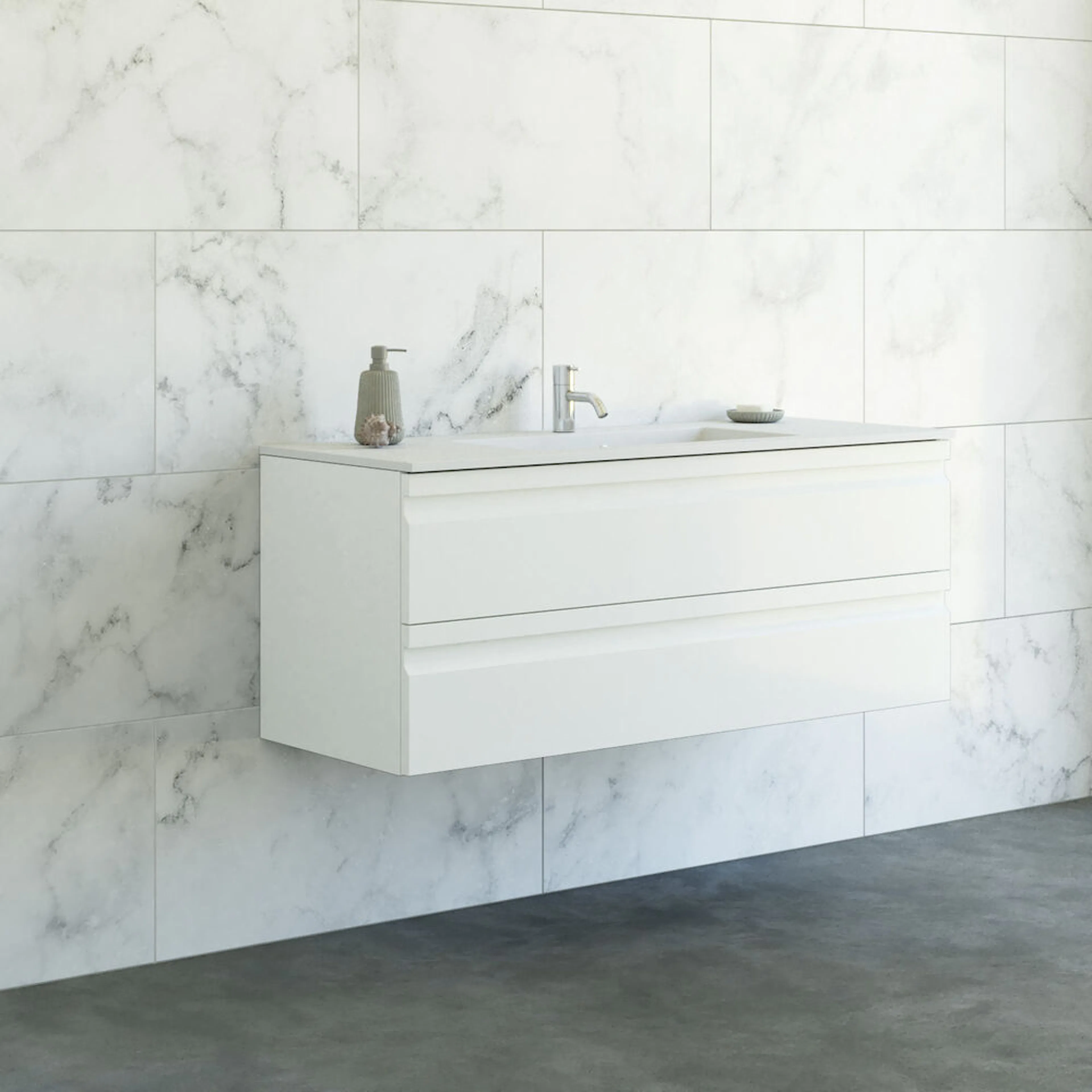 Tvättställsskåp Dansani Luna Minore med Integrerat Handtag