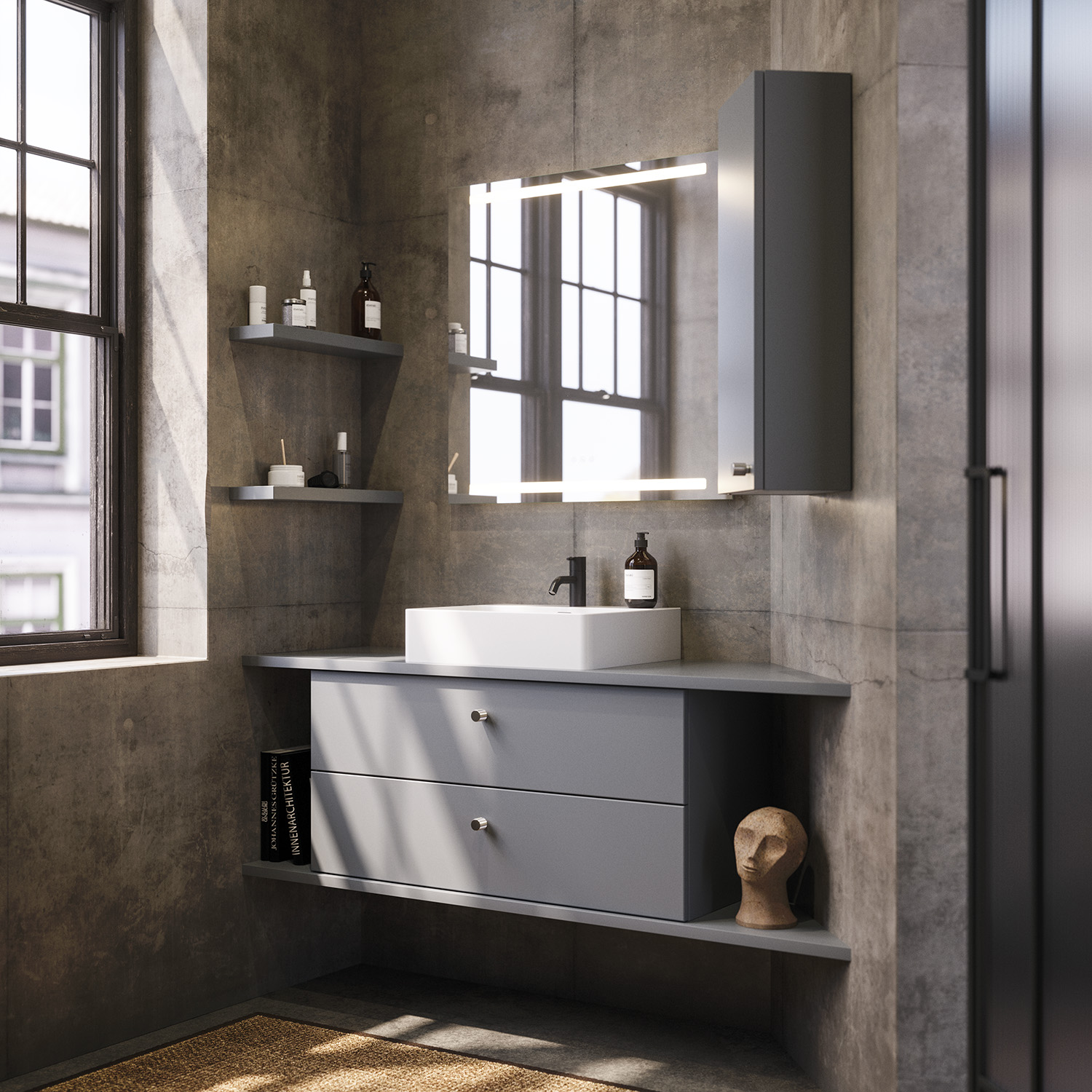 Spegel Dansani Level med Integrerad Belysning och Ljusstyrning