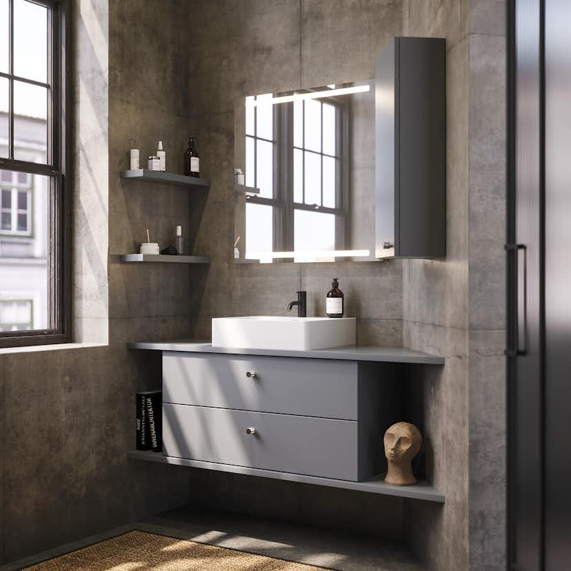 Spegel Dansani Level med Integrerad Belysning och Ljusstyrning