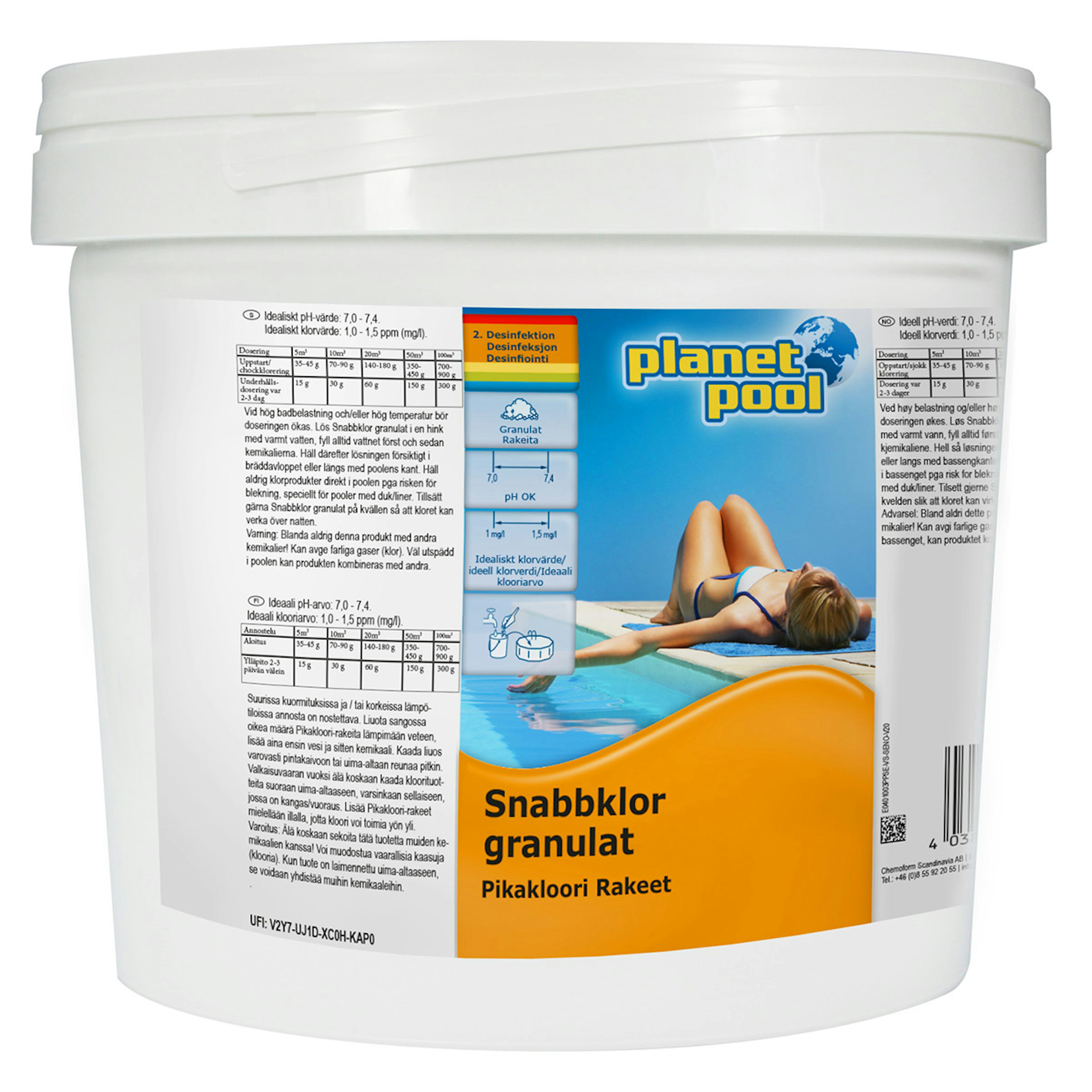 Snabbklor Planet Pool Snabbklor Granulat 3 kg