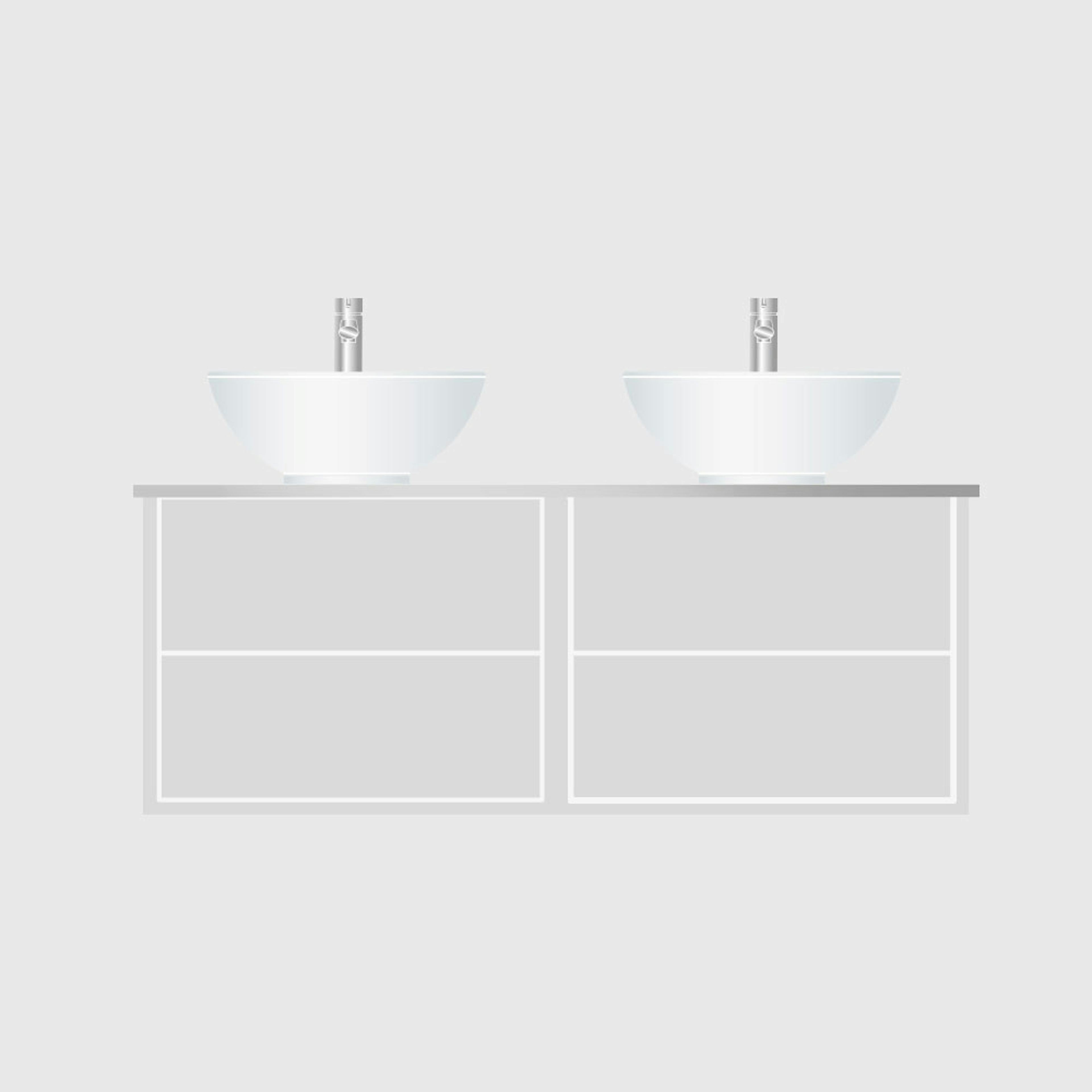 Tvättställsskåp Hafa Edge Dubbelt 1200 utan Tvättställ