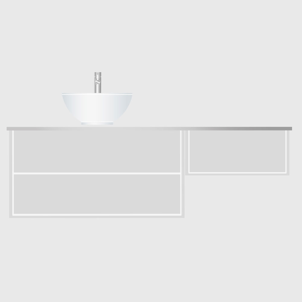 Tvättställsskåp Hafa Edge 1000 med Sidomodul 600