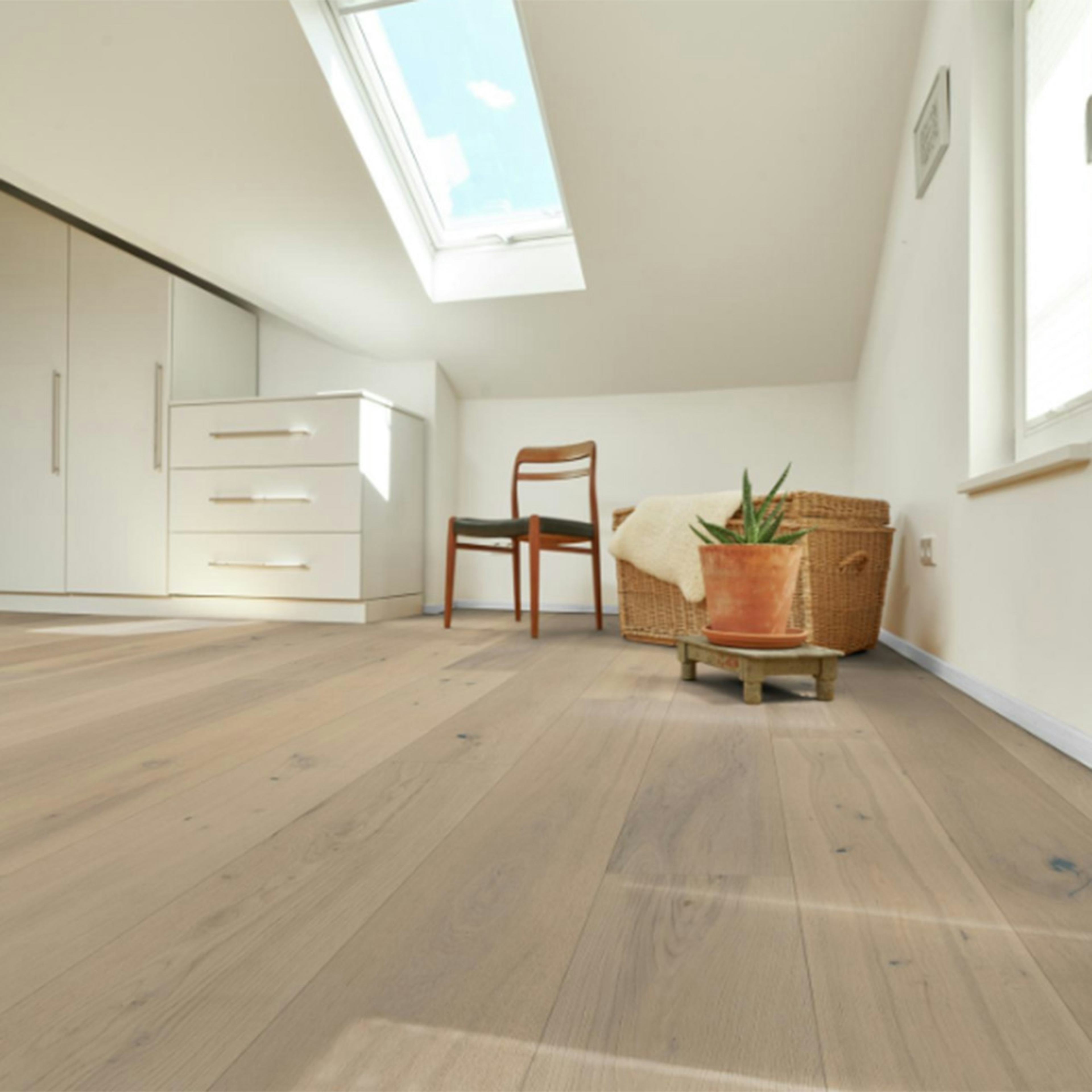 Trägolv Floorit Glory Madita Vit Ek, Mattlackat 1-Stav Parkettgolv