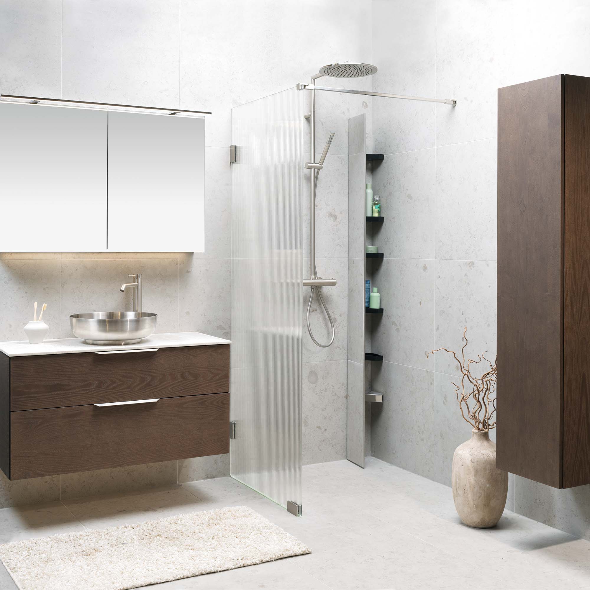 Duschhylla Macro Design Hide för Hörn