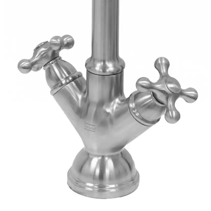 Köksblandare Strand Stainless Retro RE-1001 Rostfri Tvågreppsblandare Svängbar Pip