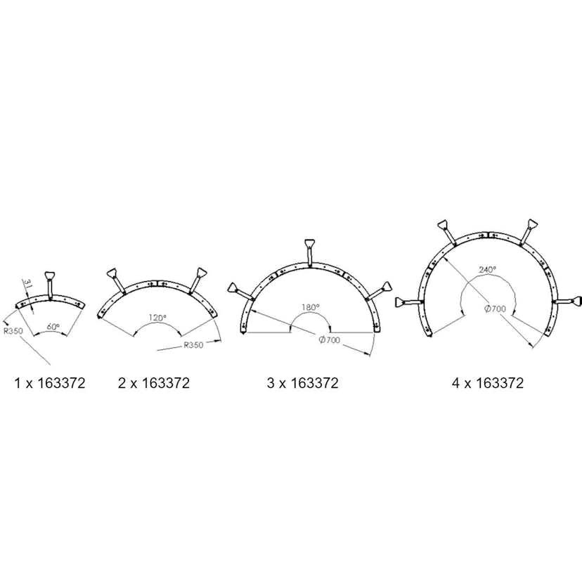 Väggskyddsplåt Narvi Kota 233x1200 Rundad