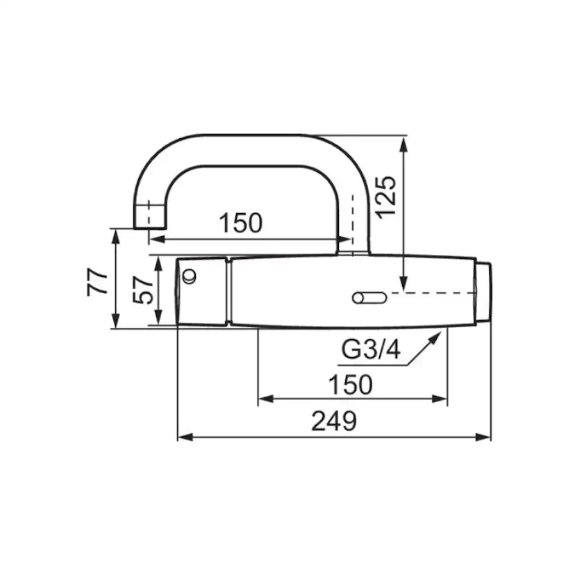 Operationsblandare FM Mattsson Tronic WMS med Termostatfunktion